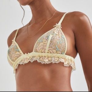 For Love & Lemons Vintage Eyelet Rose Bra